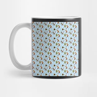 Woodland Forest Animals in Blue Mug